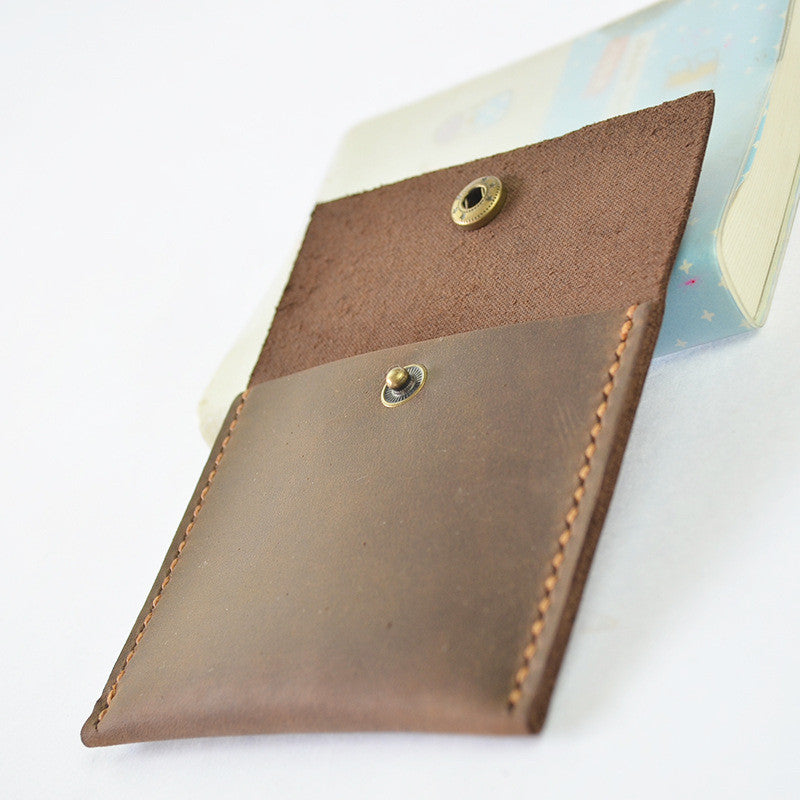 Handmade Genuine Natural Leather Coin Holder, Leather Coin Organizer, Leather Coin Purse B10