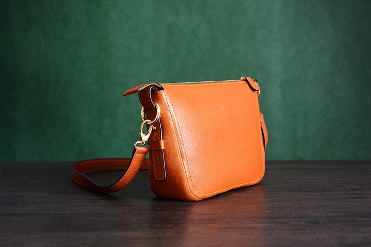 Custom Handmade Itanlian Vegetable Tanned Leather Messenger Shoulder Bag Men Satchel Bag D032