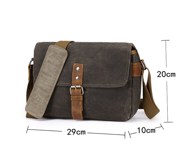 WATERPROOF WAXED CANVAS CAMERA BAG, SMALL CAMERA BAG, SHOULDER BAG FX8816