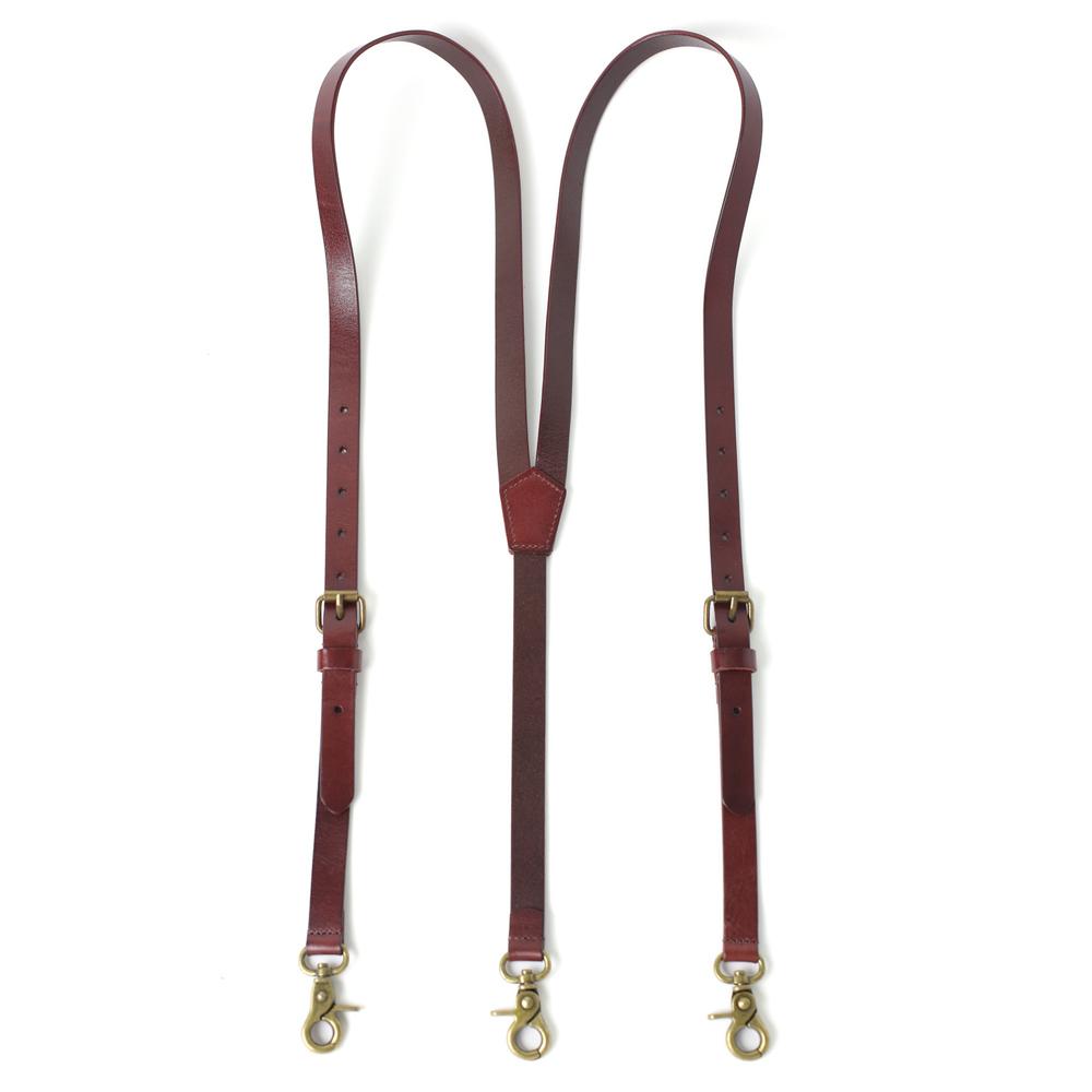 Tan Brown Leather Suspenders, Groomsmen Wedding Suspenders With Hook Clips